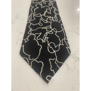 Balancine Silk Mickey Mouse Disney Tie Black White‎ 100% Silk